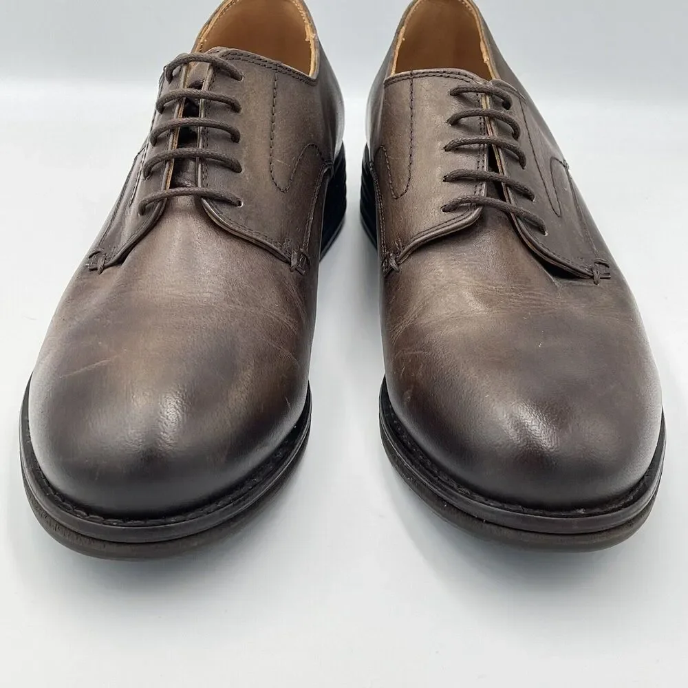 Vince Camuto Men SIZE 11.5 M Brown Buffalo Leather Oxford Dress Shoe VC Cadio